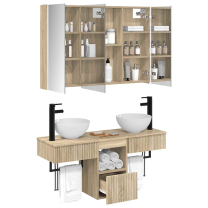 Bathroom Cabinet Set 4 pcs Sonoma Oak 103.5 x 15.5 x 70 cm