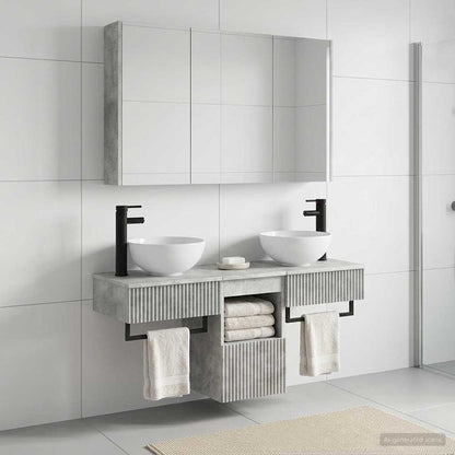 Bathroom Cabinet Set 4 pcs Concrete Grey 103.5 x 15.5 x 70 cm