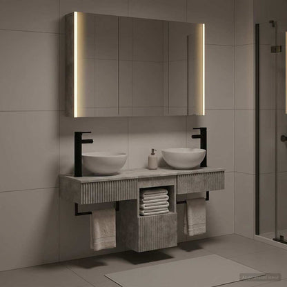 Bathroom Cabinet Set 4 pcs Concrete Grey 103.5 x 15.5 x 70 cm