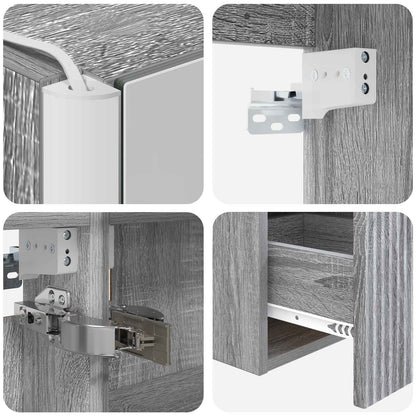 Bathroom Cabinet Set 4 pcs Grey Sonoma 103.5 x 15.5 x 70 cm