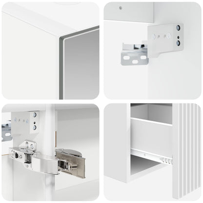 Bathroom Cabinet Set 5 pcs White 40 x 10.5 x 60.5 cm