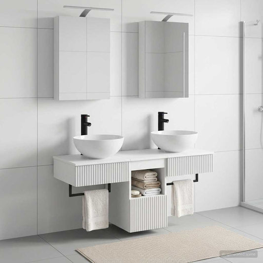 Bathroom Cabinet Set 5 pcs White 40 x 10.5 x 60.5 cm