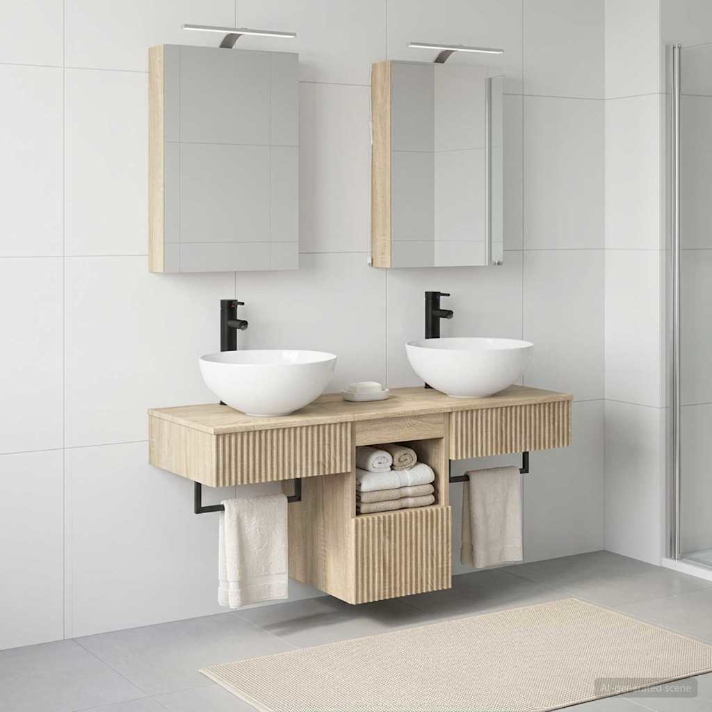 Bathroom Cabinet Set 5 pcs Sonoma Oak 40 x 10.5 x 60.5 cm