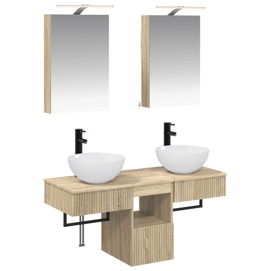 Bathroom Cabinet Set 5 pcs Sonoma Oak 40 x 10.5 x 60.5 cm