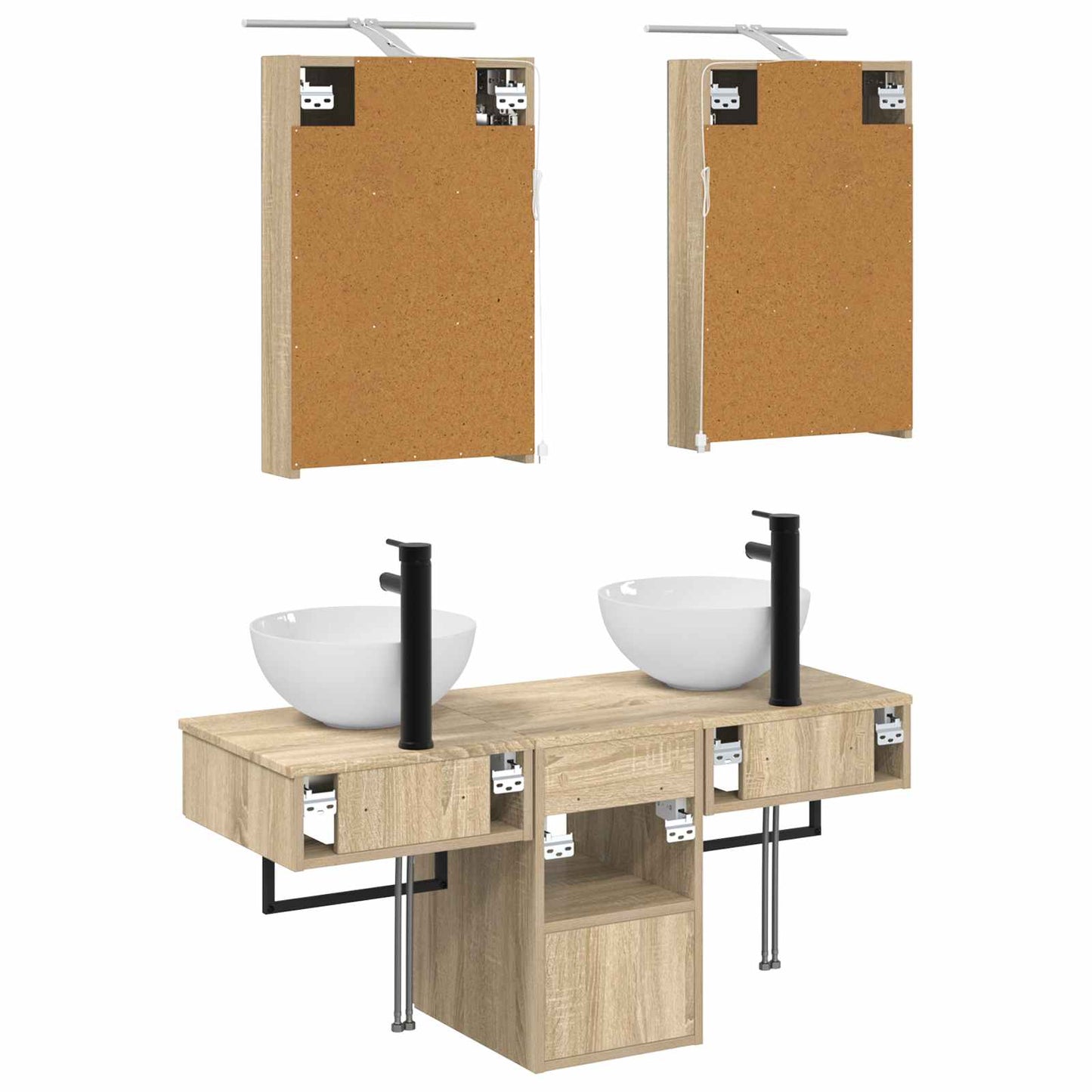 Bathroom Cabinet Set 5 pcs Sonoma Oak 40 x 10.5 x 60.5 cm