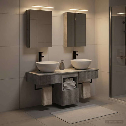 Bathroom Cabinet Set 5 pcs Concrete Grey Engineered Wood