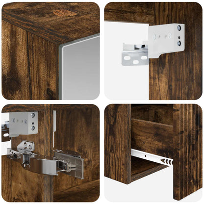 Bathroom Cabinet Set 5 pcs Smoked Oak 40 x 10.5 x 60.5 cm