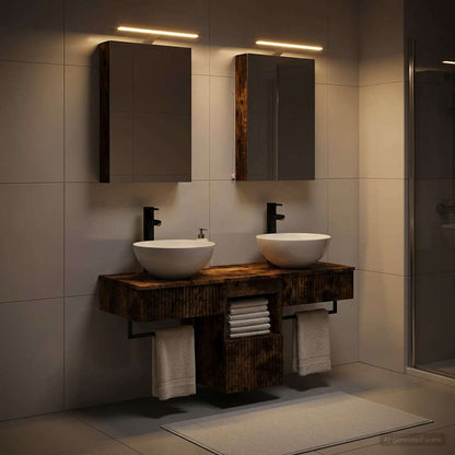 Bathroom Cabinet Set 5 pcs Smoked Oak 40 x 10.5 x 60.5 cm