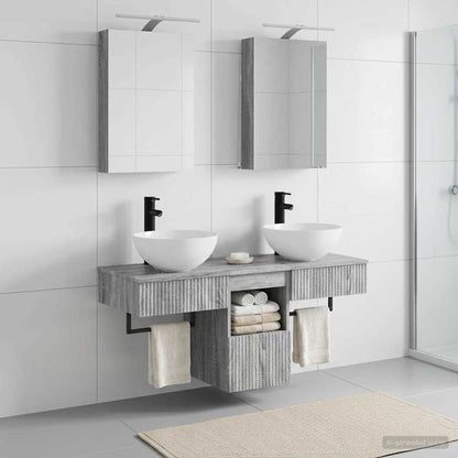 Bathroom Cabinet Set 5 pcs Grey Sonoma 40 x 10.5 x 60.5 cm