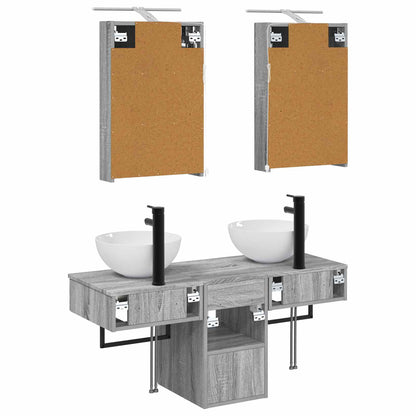 Bathroom Cabinet Set 5 pcs Grey Sonoma 40 x 10.5 x 60.5 cm