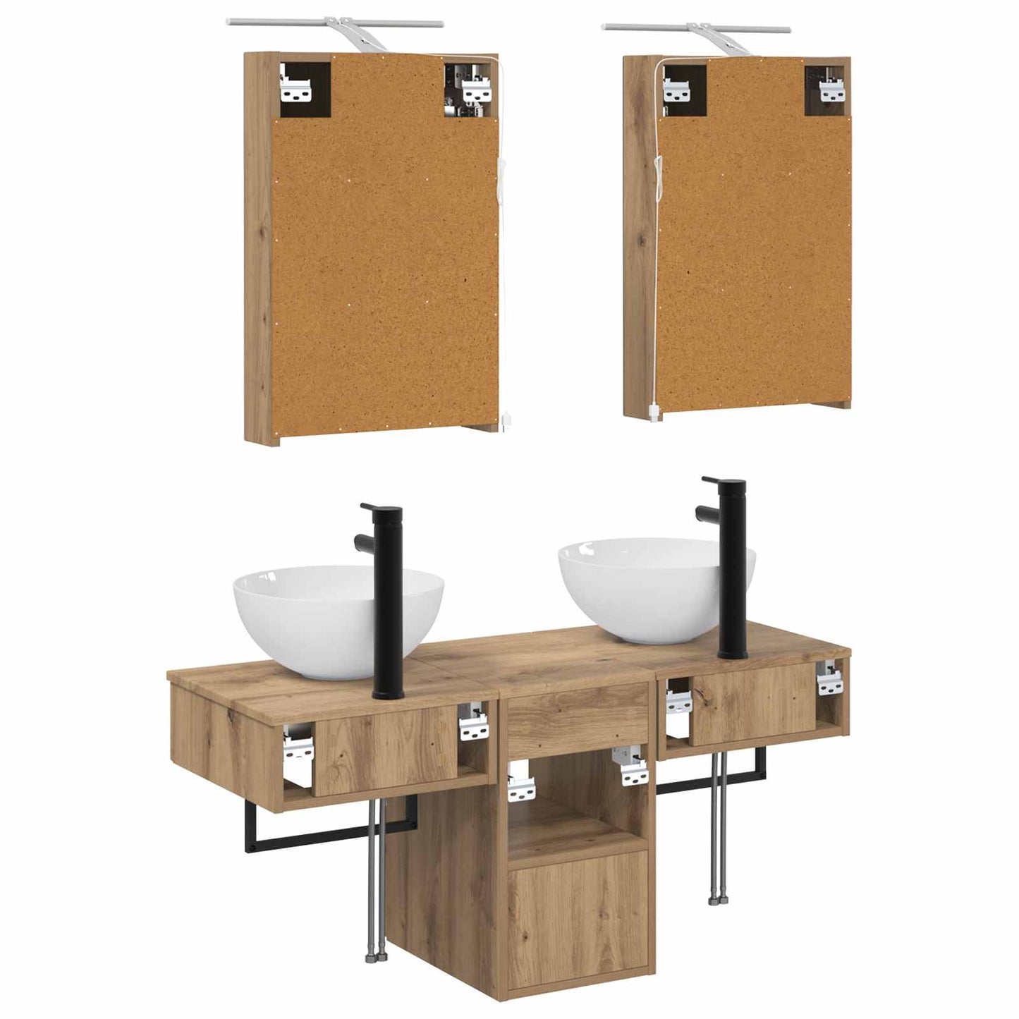 Bathroom Cabinet Set 5 pcs Artisan Oak 40 x 10.5 x 60.5 cm