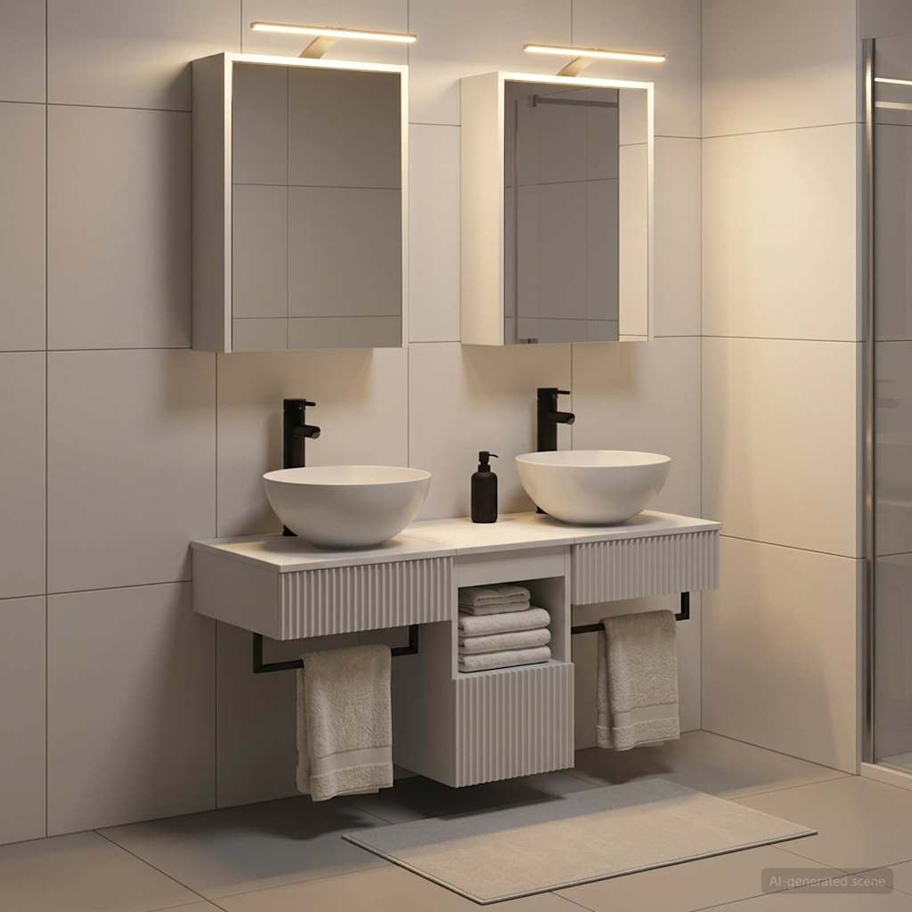 Bathroom Cabinet Set 5 pcs White 43 x 16 x 62.5 cm