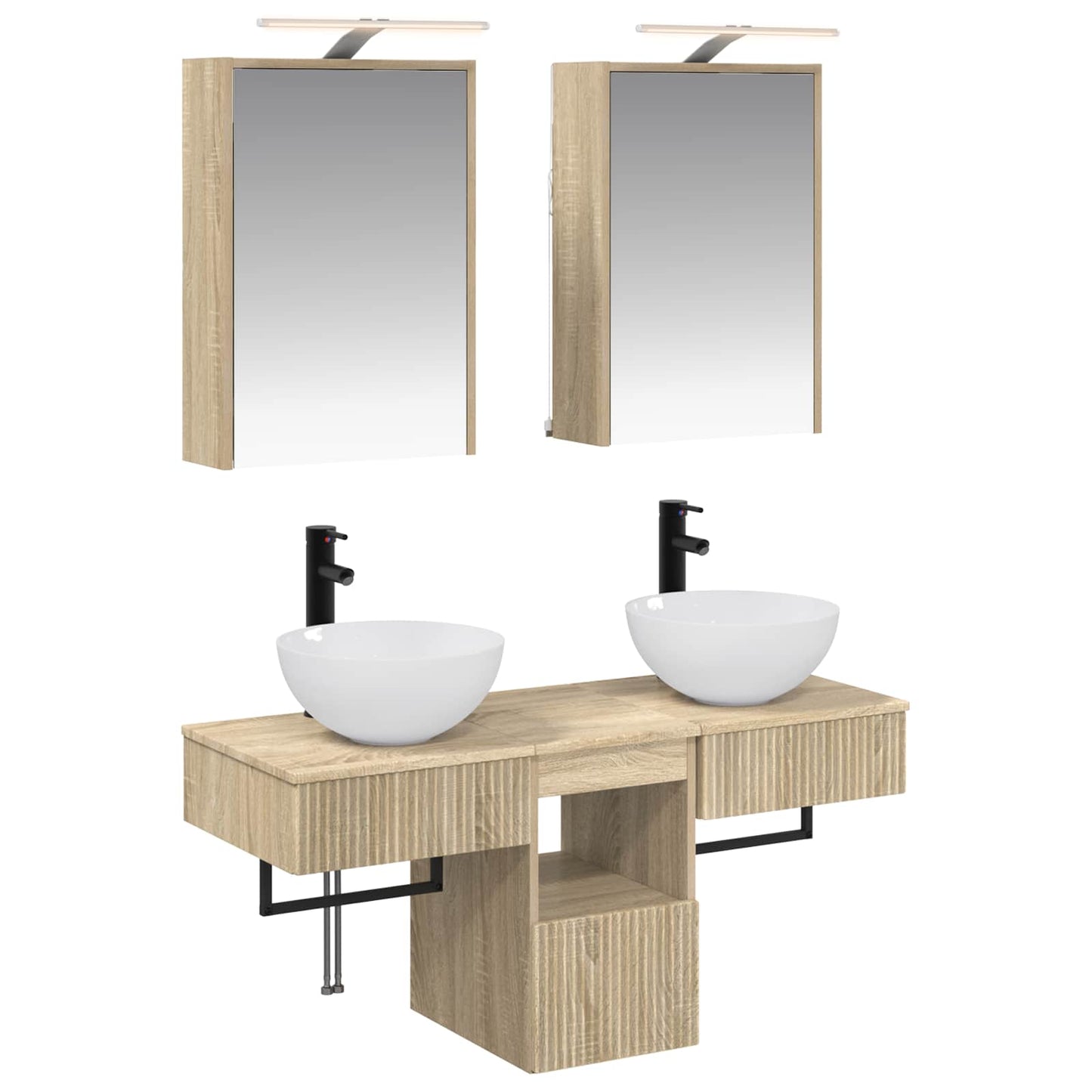 Bathroom Cabinet Set 5 pcs Sonoma Oak 43 x 16 x 62.5 cm