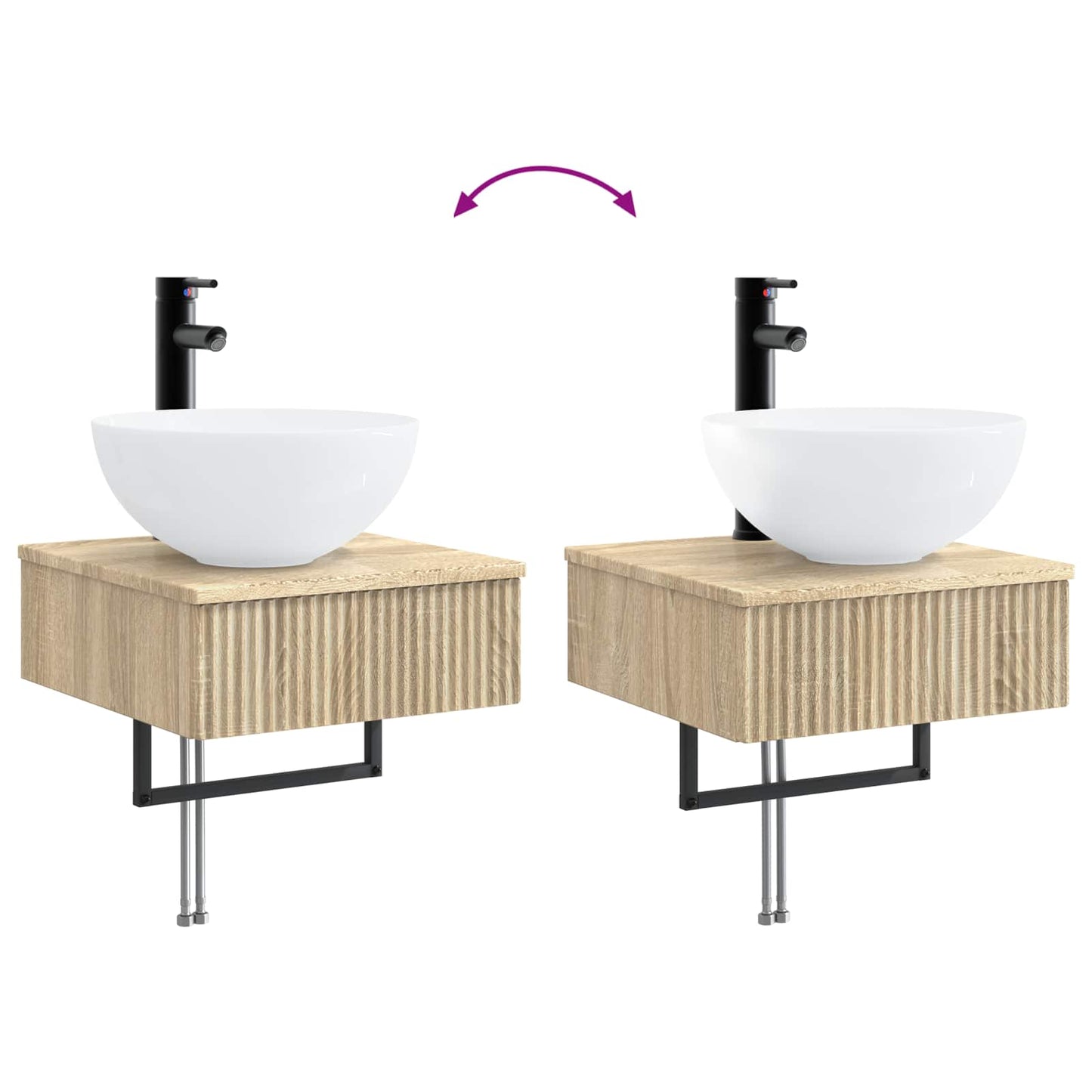Bathroom Cabinet Set 5 pcs Sonoma Oak 43 x 16 x 62.5 cm