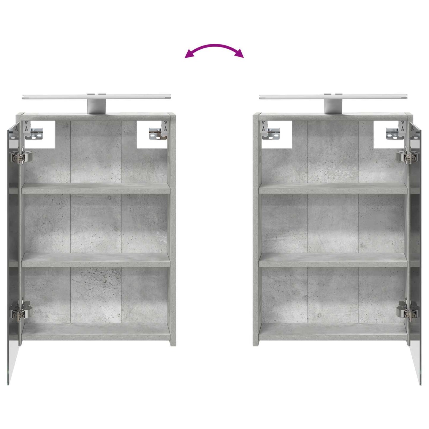 Bathroom Cabinet Set 5 pcs Concrete Grey 43 x 16 x 62.5 cm