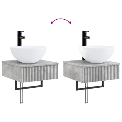 Bathroom Cabinet Set 5 pcs Concrete Grey 43 x 16 x 62.5 cm