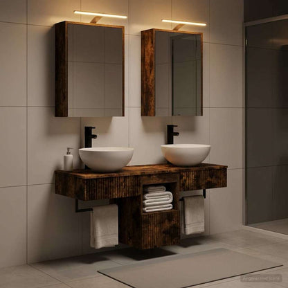 Bathroom Cabinet Set 5 pcs Smoked Oak 43 x 16 x 62.5 cm
