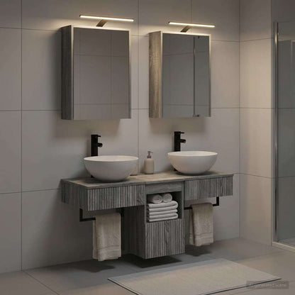 Bathroom Cabinet Set 5 pcs Grey Sonoma 43 x 16 x 62.5 cm