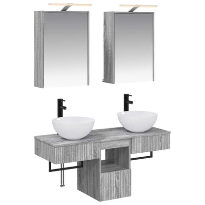 Bathroom Cabinet Set 5 pcs Grey Sonoma 43 x 16 x 62.5 cm