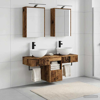 Bathroom Cabinet Set 5 pcs Old Wood 43 x 16 x 62.5 cm