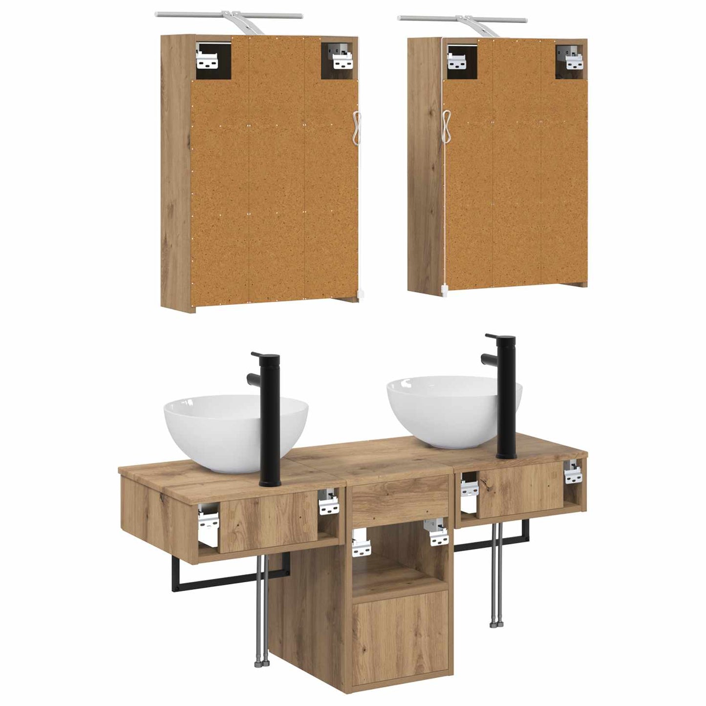Bathroom Cabinet Set 5 pcs Artisan Oak 43 x 16 x 62.5 cm