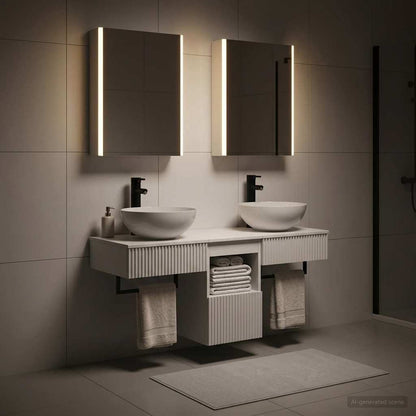 Bathroom Cabinet Set 5 pcs White 43 x 11.5 x 60.5 cm