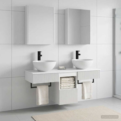 Bathroom Cabinet Set 5 pcs White 43 x 11.5 x 60.5 cm