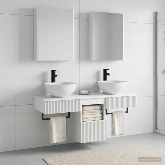 Bathroom Cabinet Set 5 pcs White 43 x 11.5 x 60.5 cm