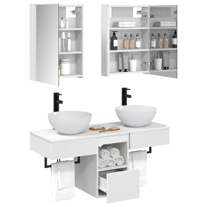 Bathroom Cabinet Set 5 pcs White 43 x 11.5 x 60.5 cm