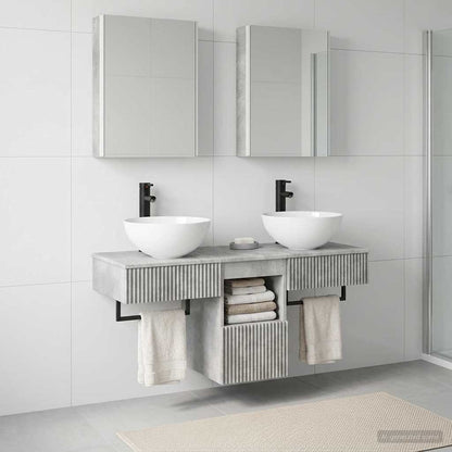 Bathroom Cabinet Set 5 pcs Concrete Grey 43 x 11.5 x 60.5 cm