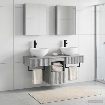 Bathroom Cabinet Set 5 pcs Grey Sonoma 43 x 11.5 x 60.5 cm