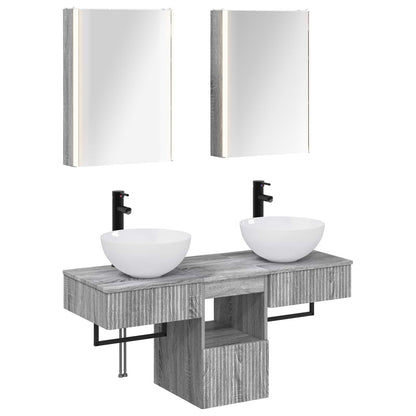 Bathroom Cabinet Set 5 pcs Grey Sonoma 43 x 11.5 x 60.5 cm