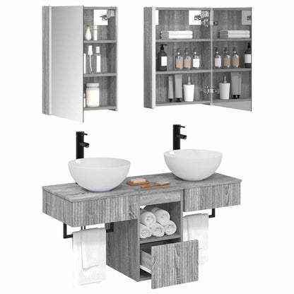 Bathroom Cabinet Set 5 pcs Grey Sonoma 43 x 11.5 x 60.5 cm