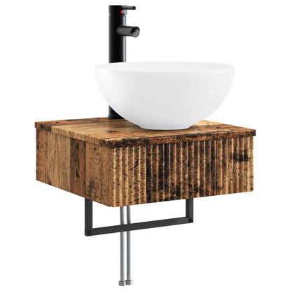 Bathroom Cabinet Set 5 pcs Old Wood 43 x 11.5 x 60.5 cm
