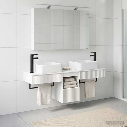 Bathroom Cabinet Set 4 pcs White 100 x 14.5 x 70 cm