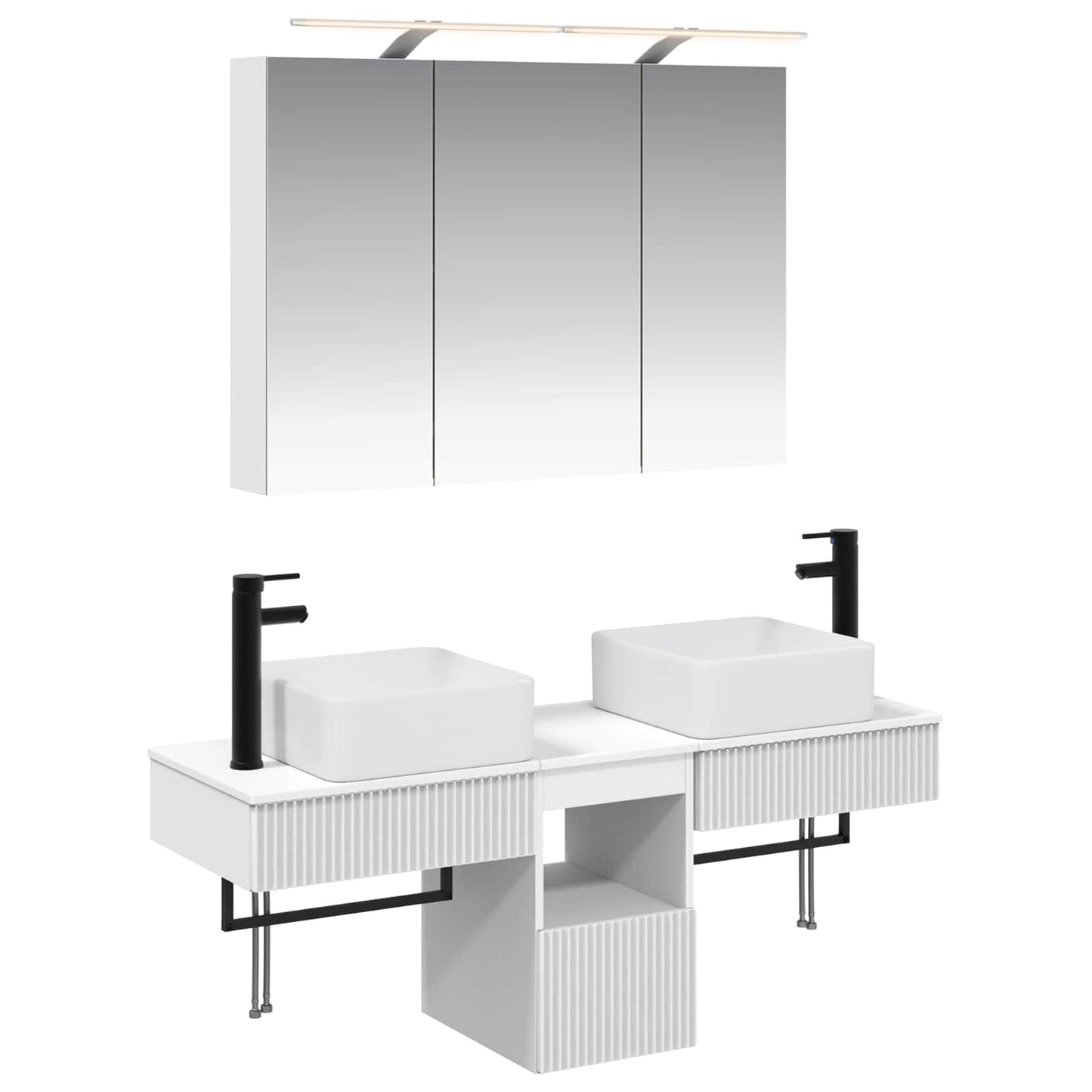 Bathroom Cabinet Set 4 pcs White 100 x 14.5 x 70 cm