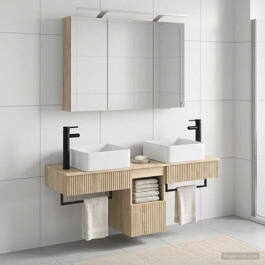 Bathroom Cabinet Set 4 pcs Sonoma Oak Engineered Wood