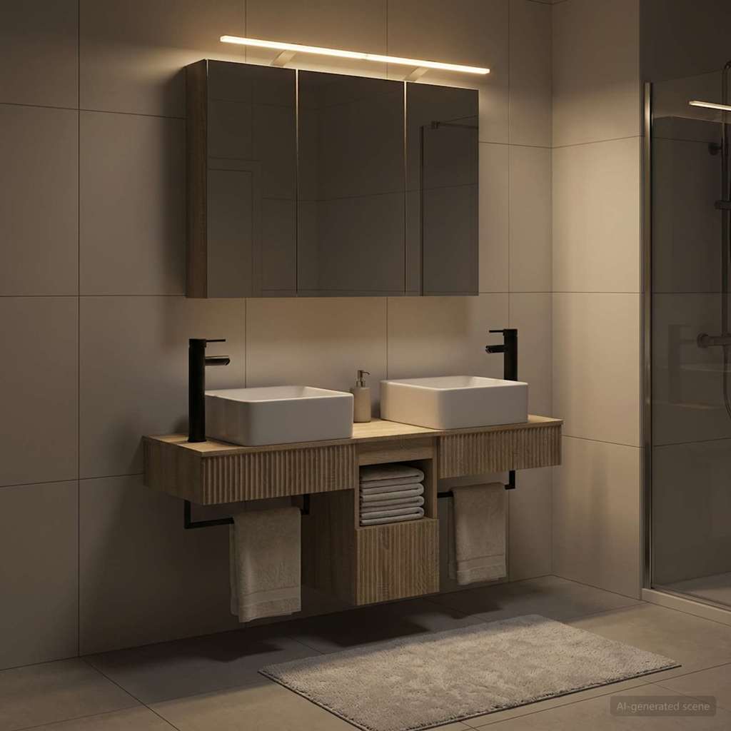 Bathroom Cabinet Set 4 pcs Sonoma Oak 100 x 14.5 x 70 cm