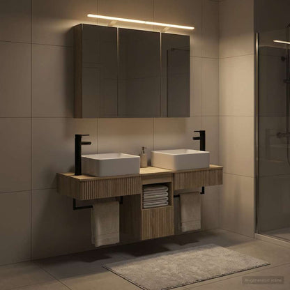 Bathroom Cabinet Set 4 pcs Sonoma Oak 100 x 14.5 x 70 cm