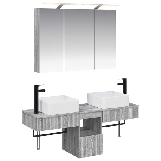Bathroom Cabinet Set 4 pcs Grey Sonoma Engineered Wood