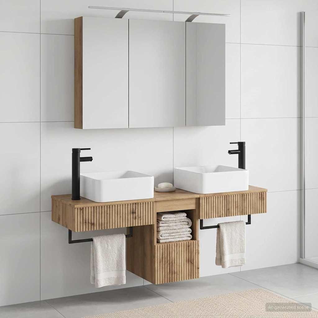 Bathroom Cabinet Set 4 pcs Artisan Oak 100 x 14.5 x 70 cm