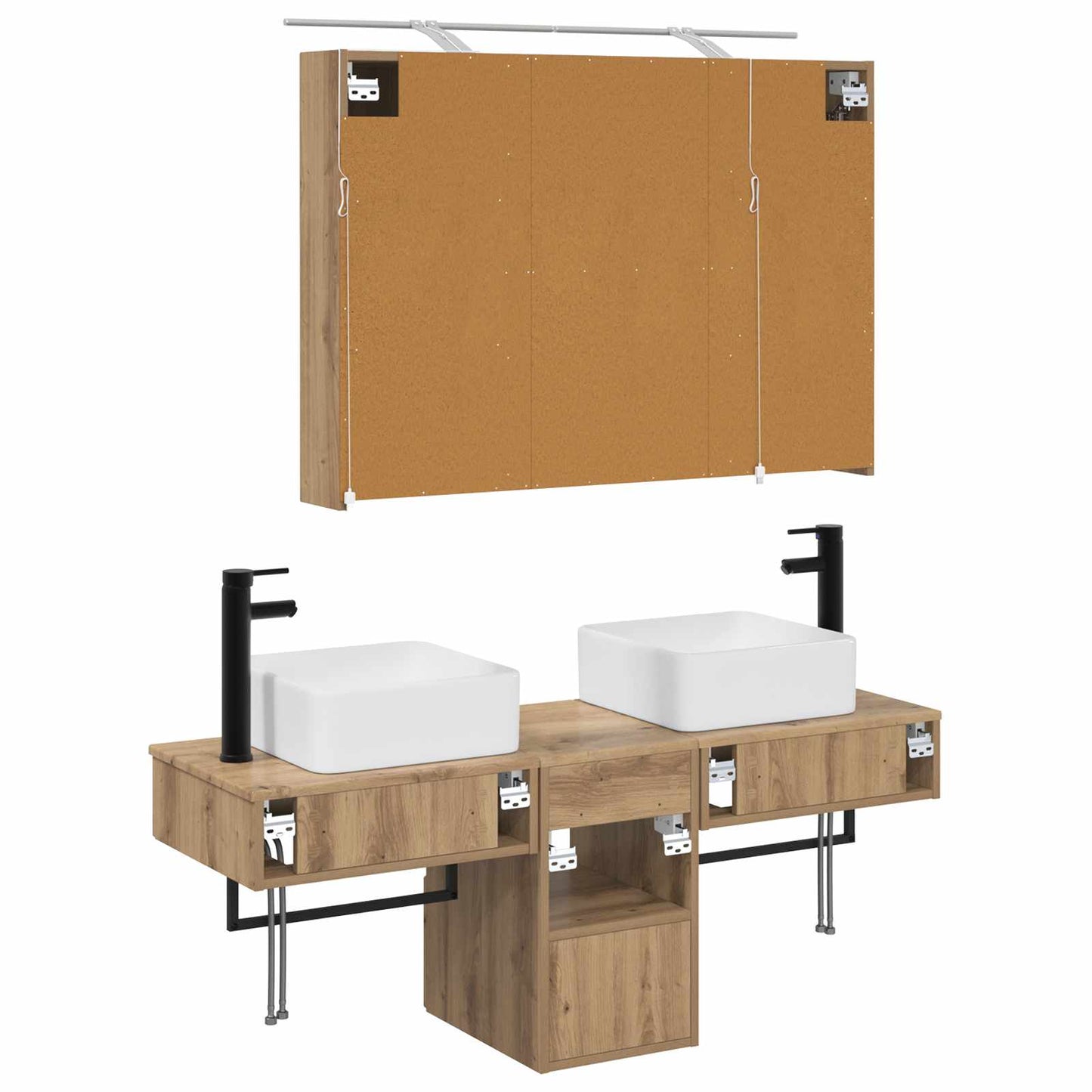 Bathroom Cabinet Set 4 pcs Artisan Oak 100 x 14.5 x 70 cm