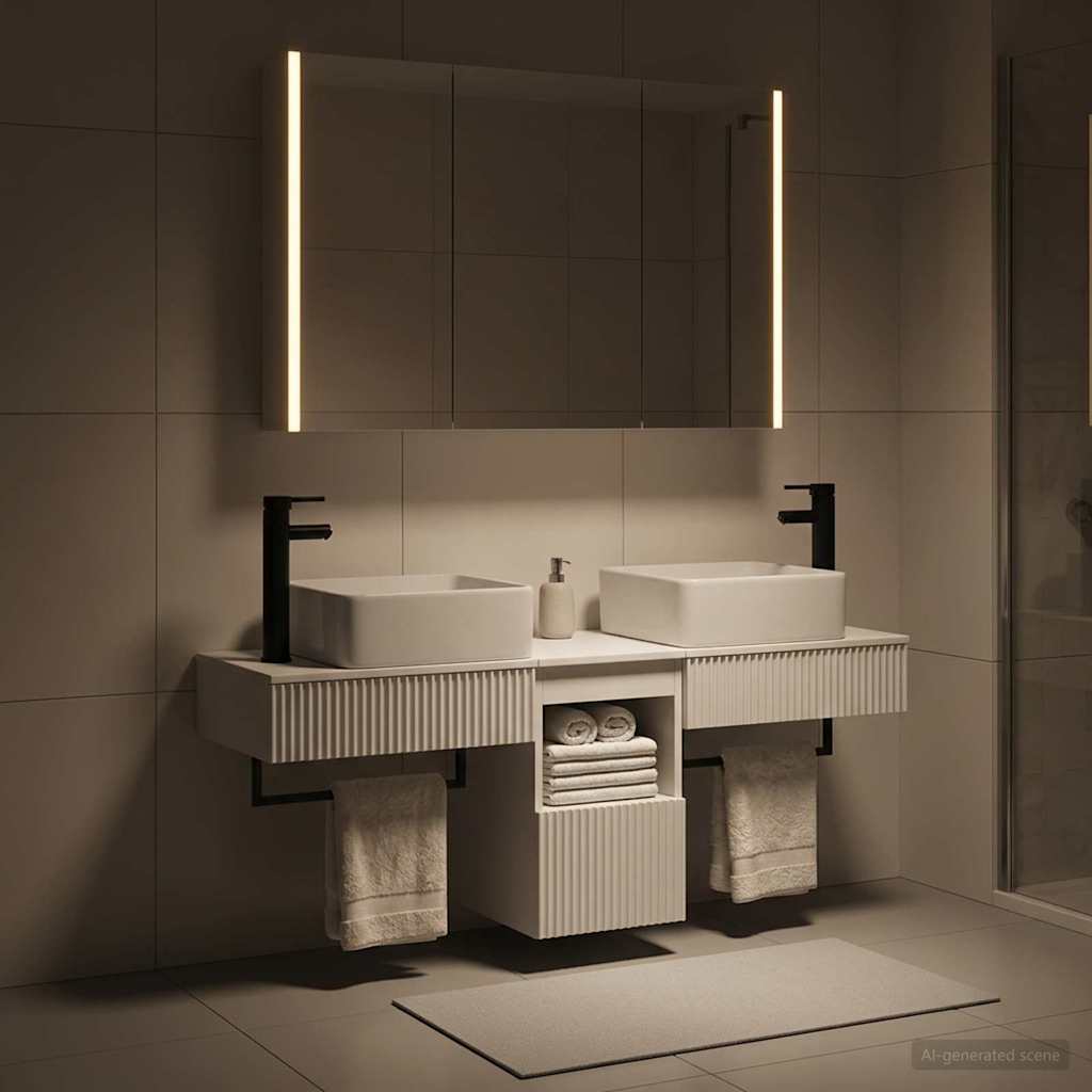 Bathroom Cabinet Set 4 pcs White 103.5 x 15.5 x 70 cm