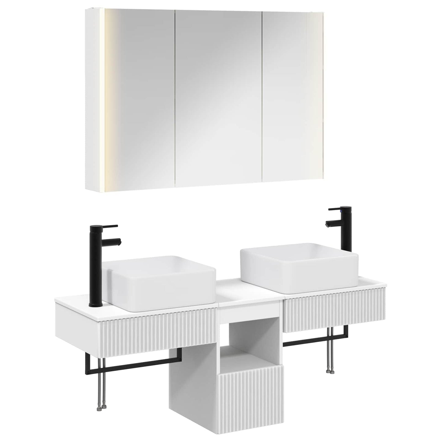 Bathroom Cabinet Set 4 pcs White 103.5 x 15.5 x 70 cm