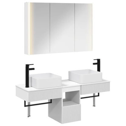 Bathroom Cabinet Set 4 pcs White 103.5 x 15.5 x 70 cm