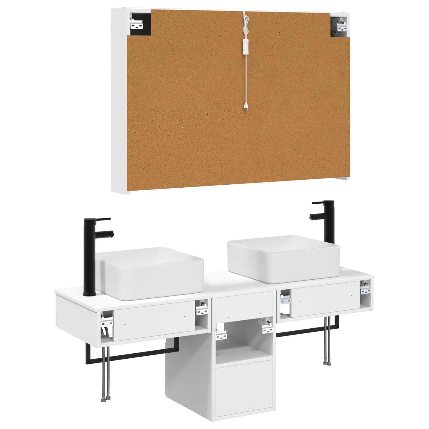 Bathroom Cabinet Set 4 pcs White 103.5 x 15.5 x 70 cm
