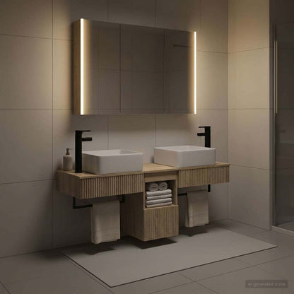Bathroom Cabinet Set 4 pcs Sonoma Oak 103.5 x 15.5 x 70 cm
