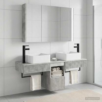 Bathroom Cabinet Set 4 pcs Concrete Grey 103.5 x 15.5 x 70 cm