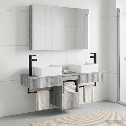 Bathroom Cabinet Set 4 pcs Grey Sonoma 103.5 x 15.5 x 70 cm