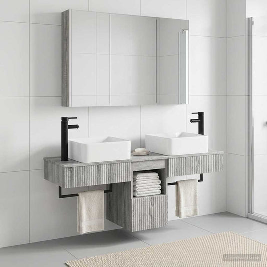 Bathroom Cabinet Set 4 pcs Grey Sonoma 103.5 x 15.5 x 70 cm
